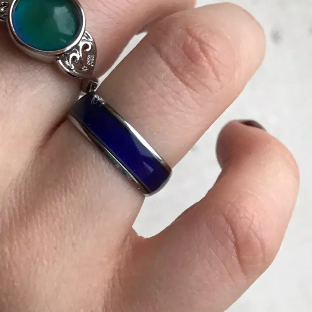 Stainless steel Mood Ring Color Change For Women Men and kids