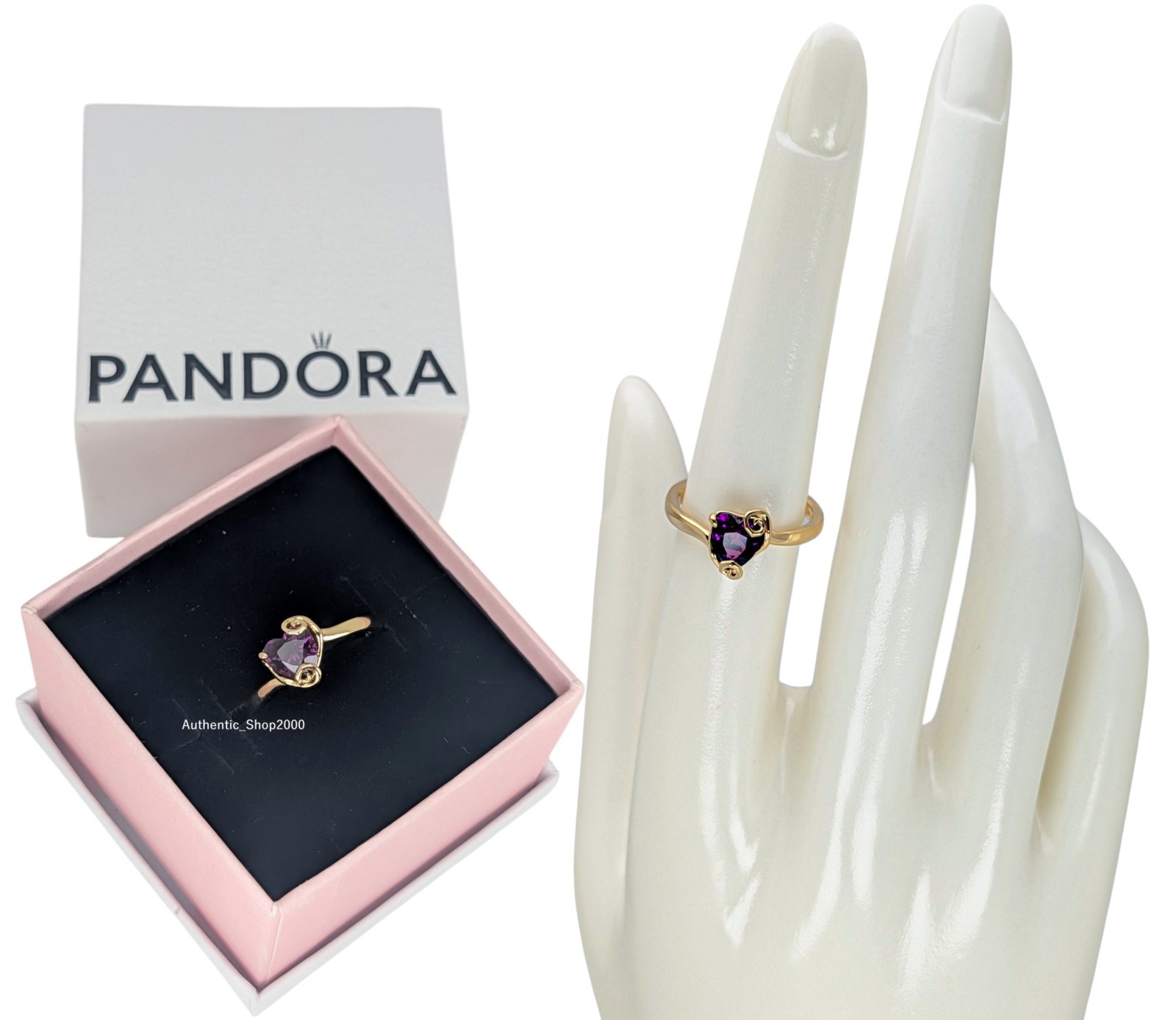 100% PANDORA Disney The Nightmare Before Christmas Purple Heart Ring 164734C01