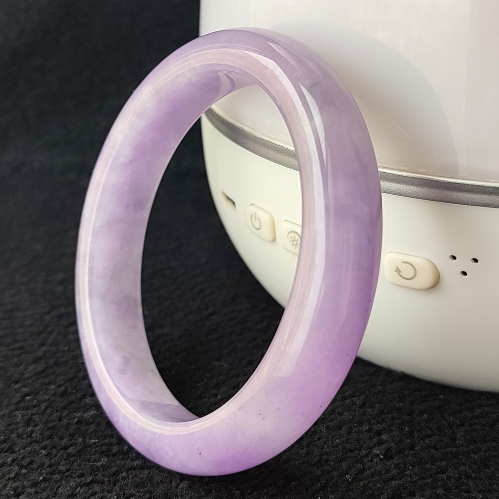 Certified Grade A Lavender 59mm Natural Burma Jade jadeite Bangle Bracelet
