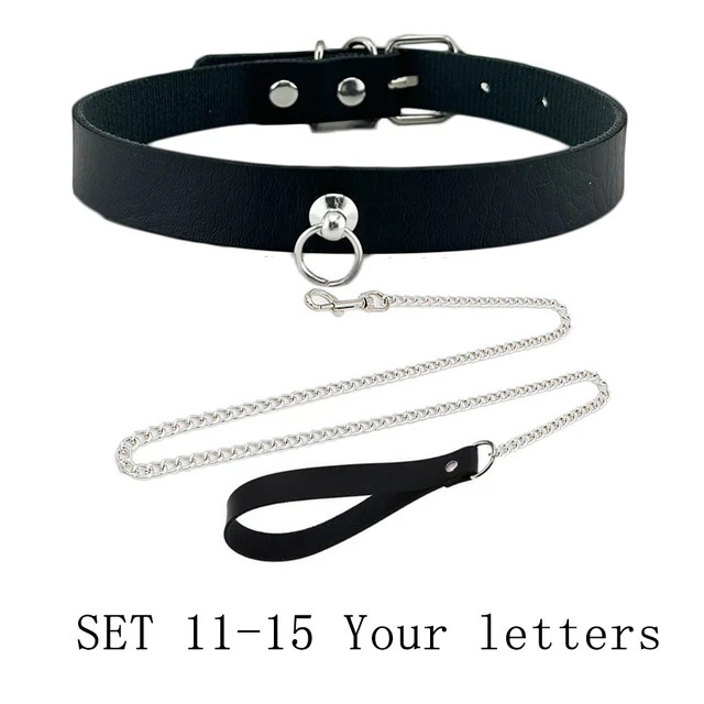 Collar BDSM Gift Pu Leather Custom Choker Necklace Punk DIY Chocker Party H7