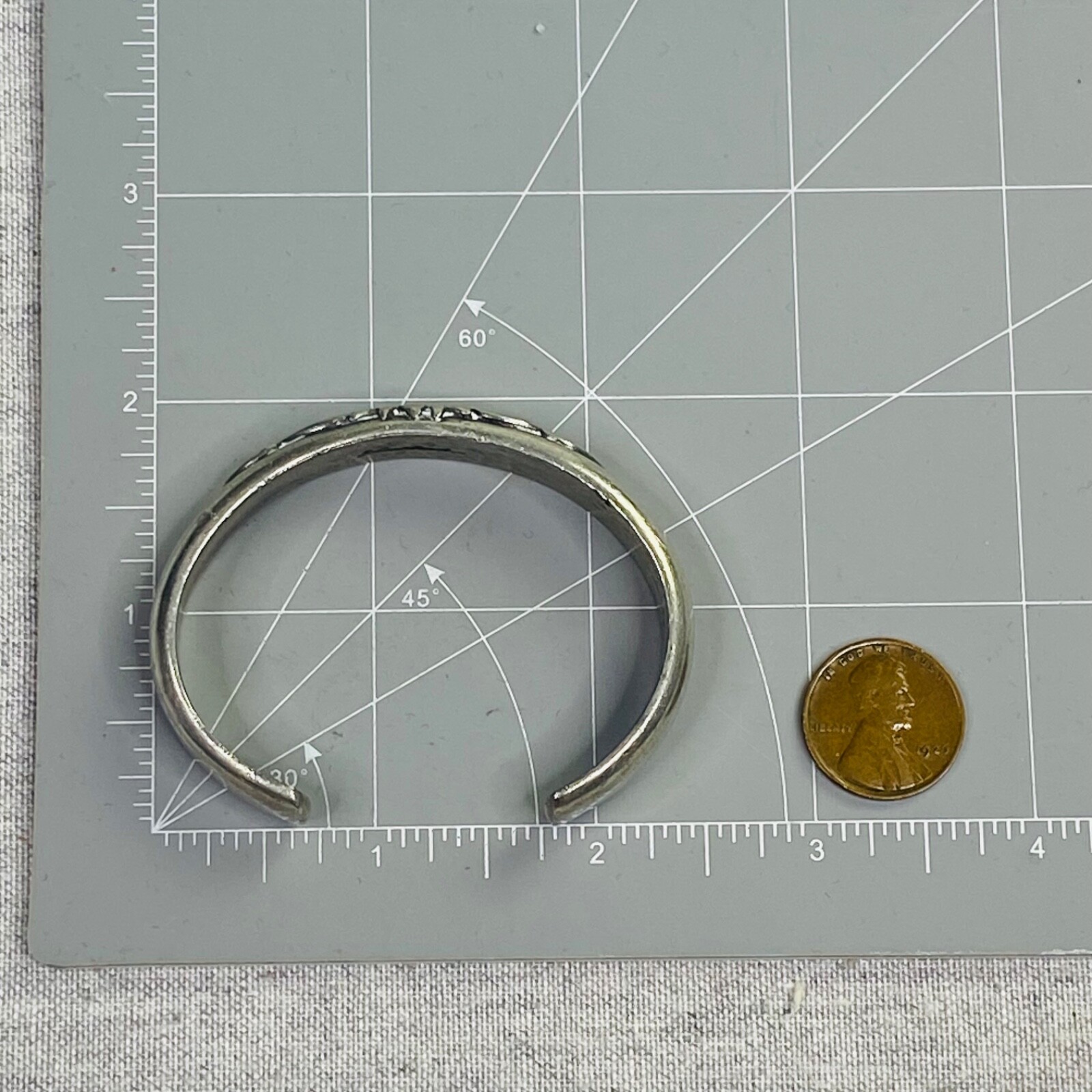 Laurel Burch Floral Cuff Bracelet Looks Like Pewter