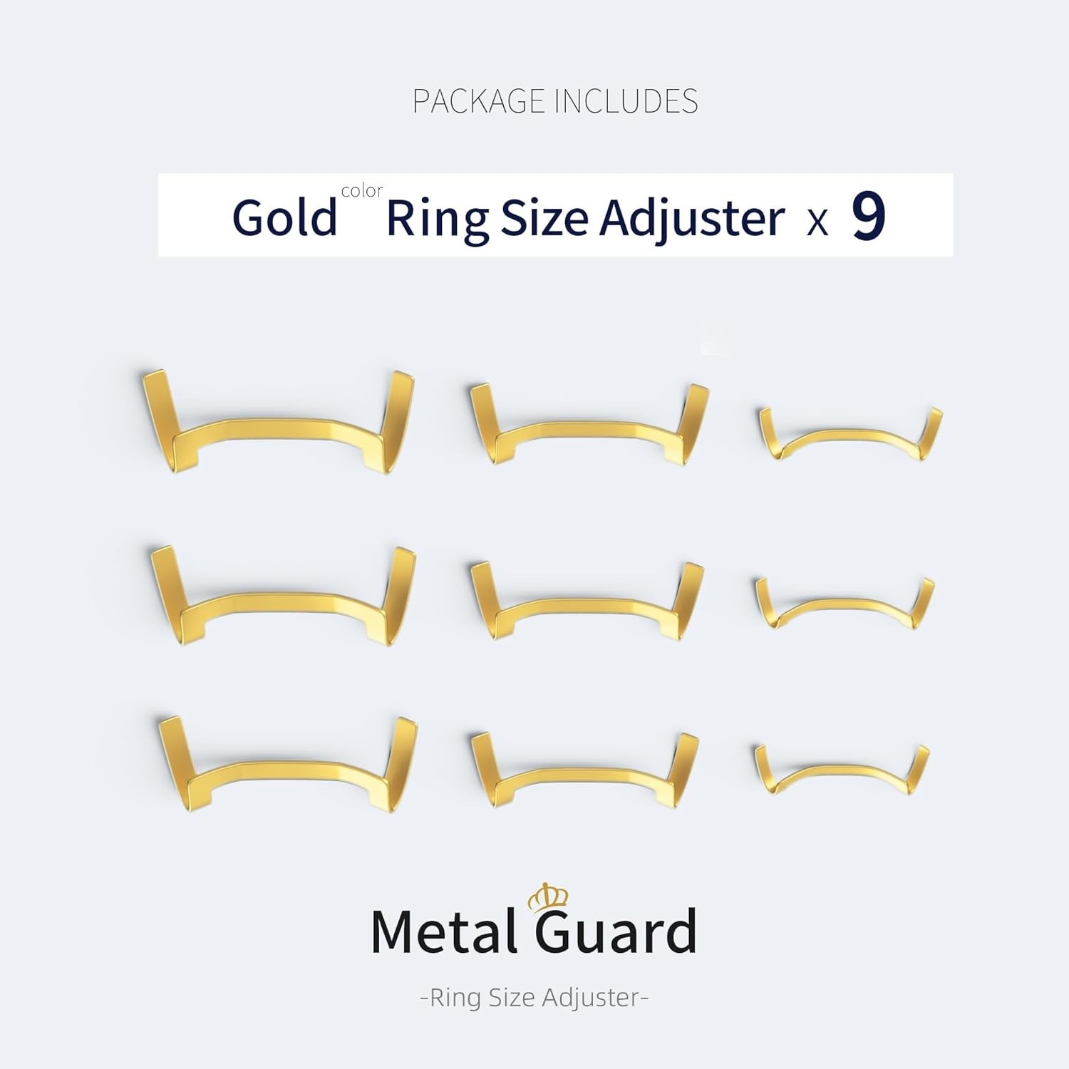 12 Pack Filled Gold/Silver Metal Ring Guard,Invisible Ring Size Adjuster Set for