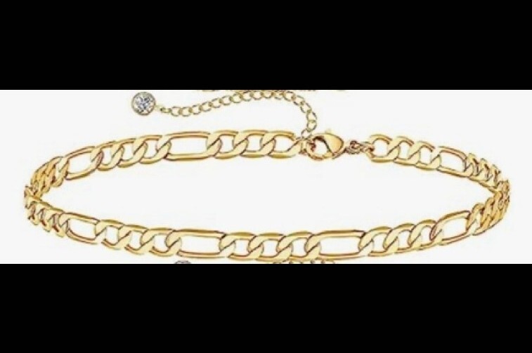 14K Gold -Plated Adjustable Figaro Chain Bracelet