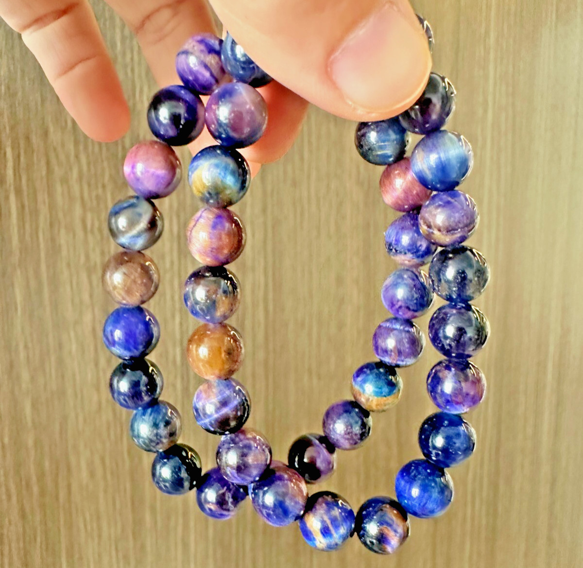 Purple and Blue Sugilite Round Beads Bracelet | Healing Crystal Gift for Her