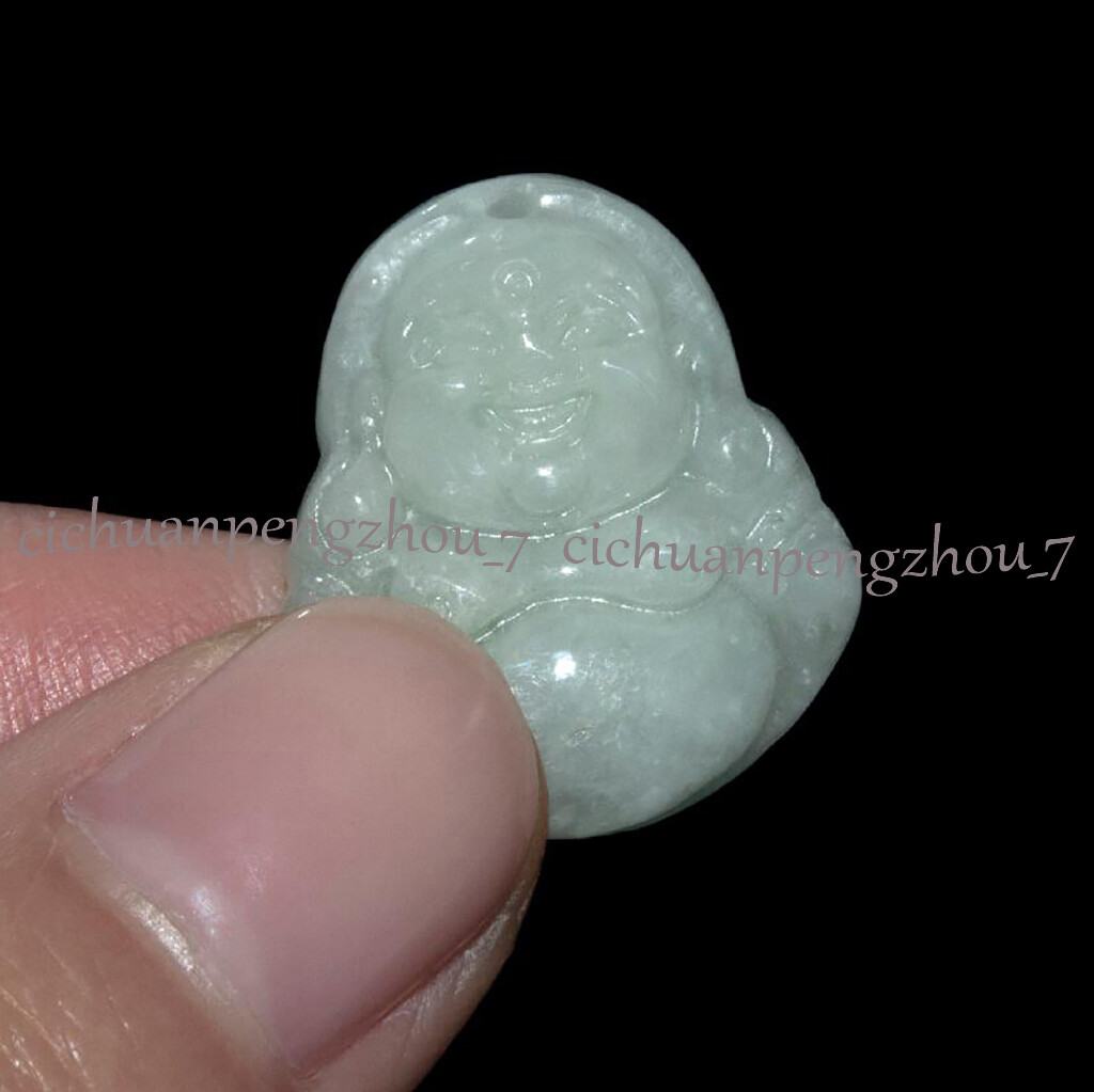 Maitreya Buddha A Jadeite Light Green Jade Emerald Pendant With Certificate