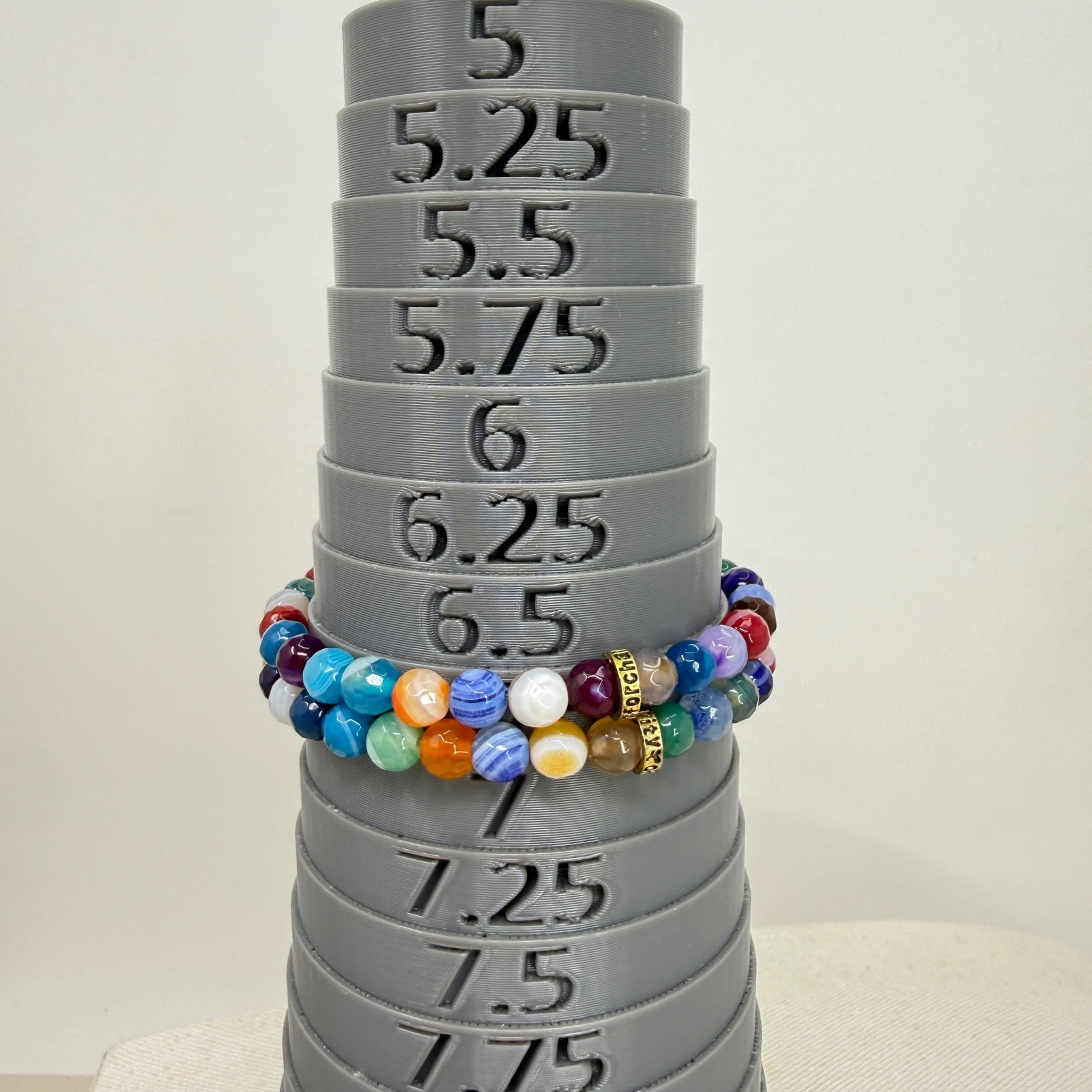 Chavez for Charity Rainbow Gemstone Beaded Stretch Bracelets Gold Tone