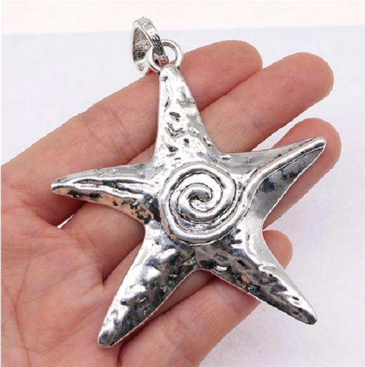 HUGE STARFISH NAUTICAL BEACH Handmade Pendant 925 Sterling Silver 22″ Necklace