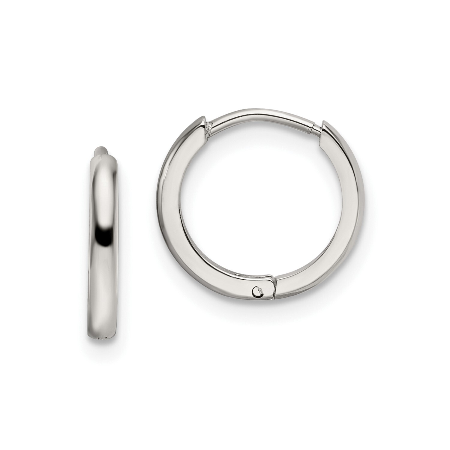 Stainless Steel High Polished 1.4mm Small Size Endless Hinged Hoop Earrings