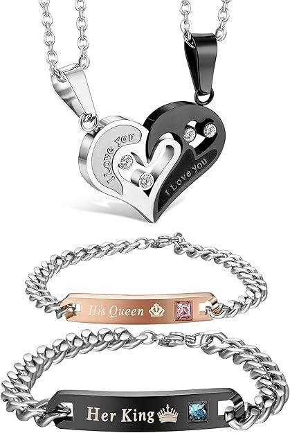Collar Con Dije De Corazon Collares Para Parejas Novios Enamorados Esposos Amigo