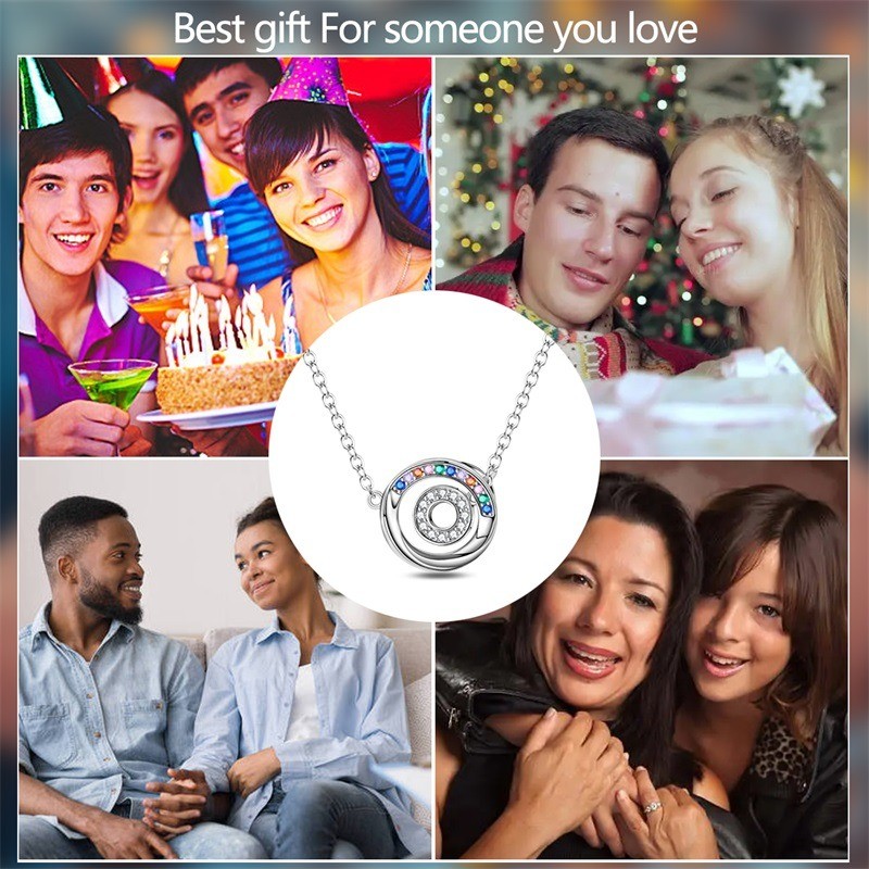 PANDACH Sterling Silver Necklace For Women, Thin Chain Mobius Loop Pendent Gifts