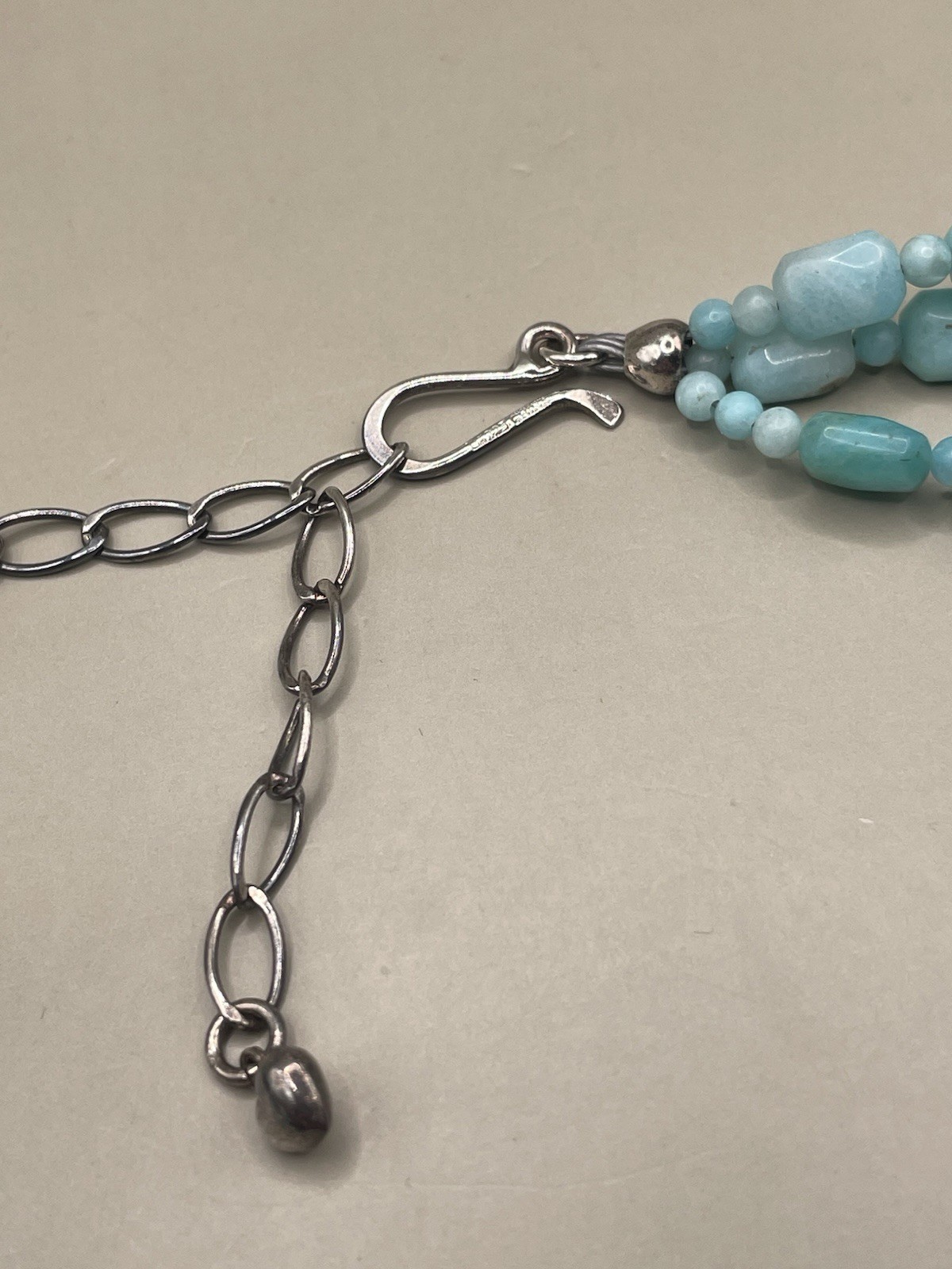 Jay King DTR Mine Finds Signed Lapis Amazonite Beaded 3 Strands Collar Necklace