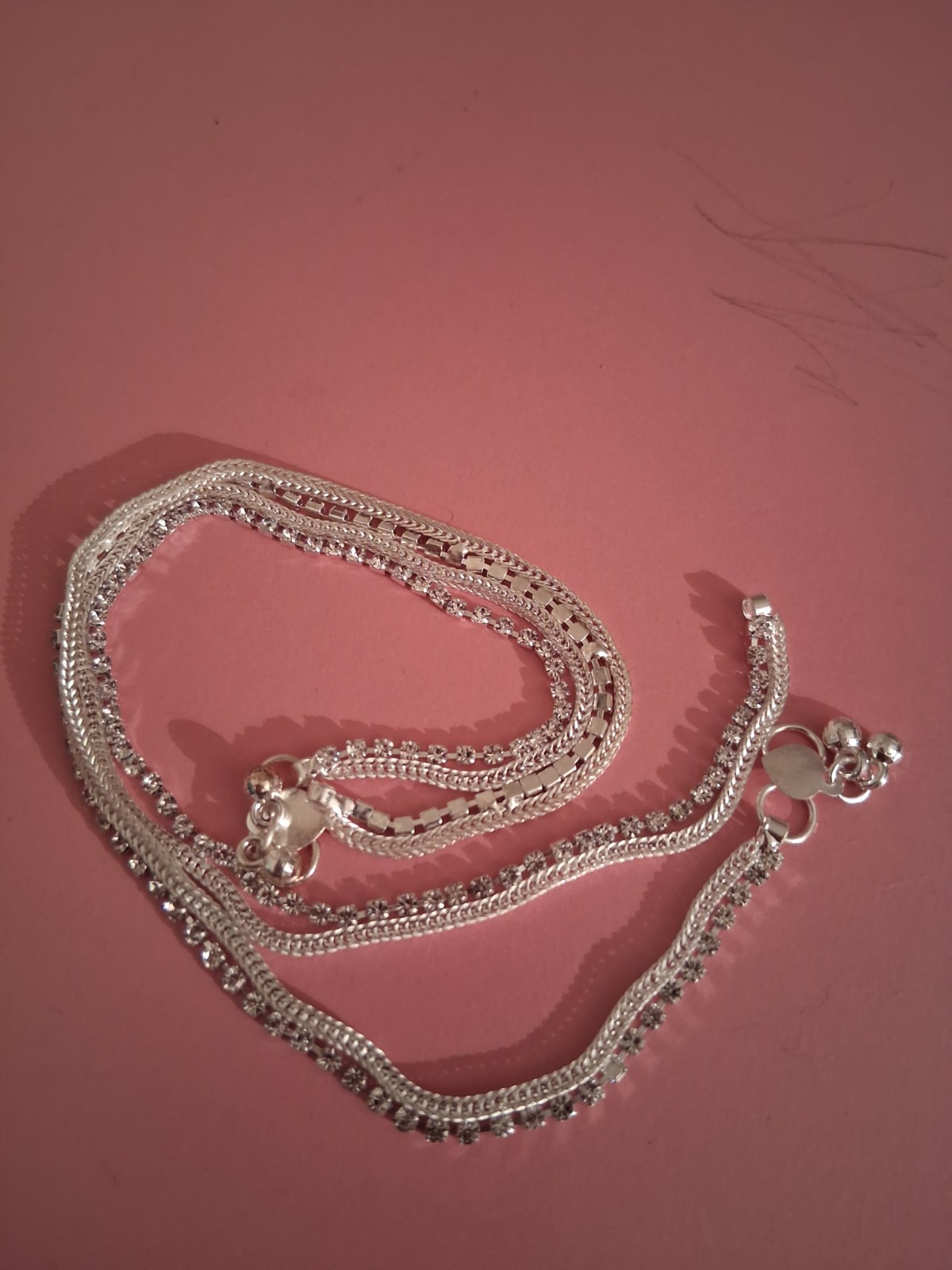 Silver Tone Payal Anklet Lightweight Elegant Ankle Bracelet Casual Formal Wear