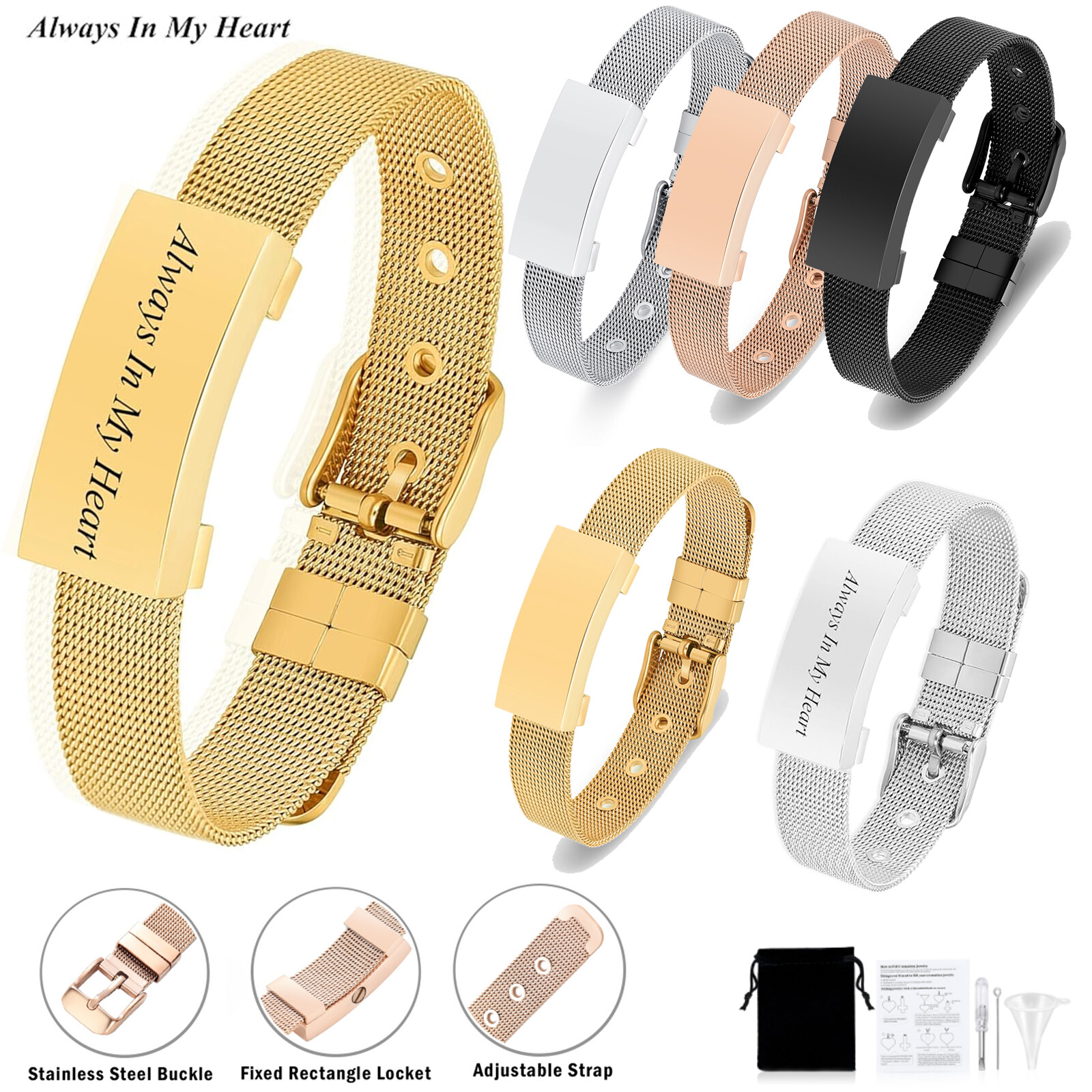 Adjustable Cremation Jewelry Urn Bracelet for Ashes Personalized Memorial Bangle