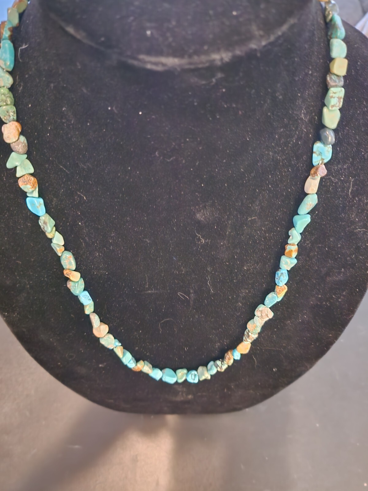 SKU19 “Native Fusion” 24 in. Multi Colored, Chip Turquoise Necklace