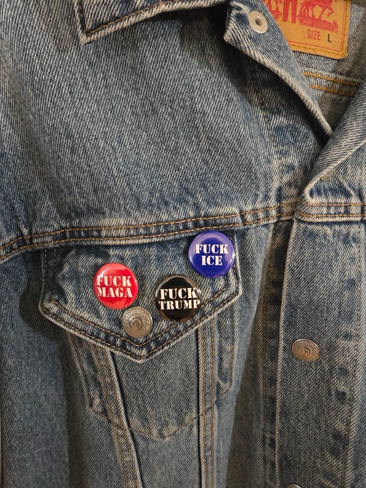 Anti- Trump Fck Donald Trump, Fck Ice, Fck Maga, FDT, button pin 3 set