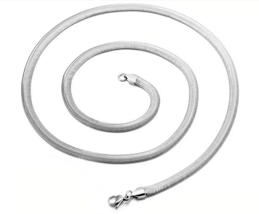 1.6-8mm Stainless Steel Flat Snake Chain Necklace Women Men Link Jewelry 18-36”