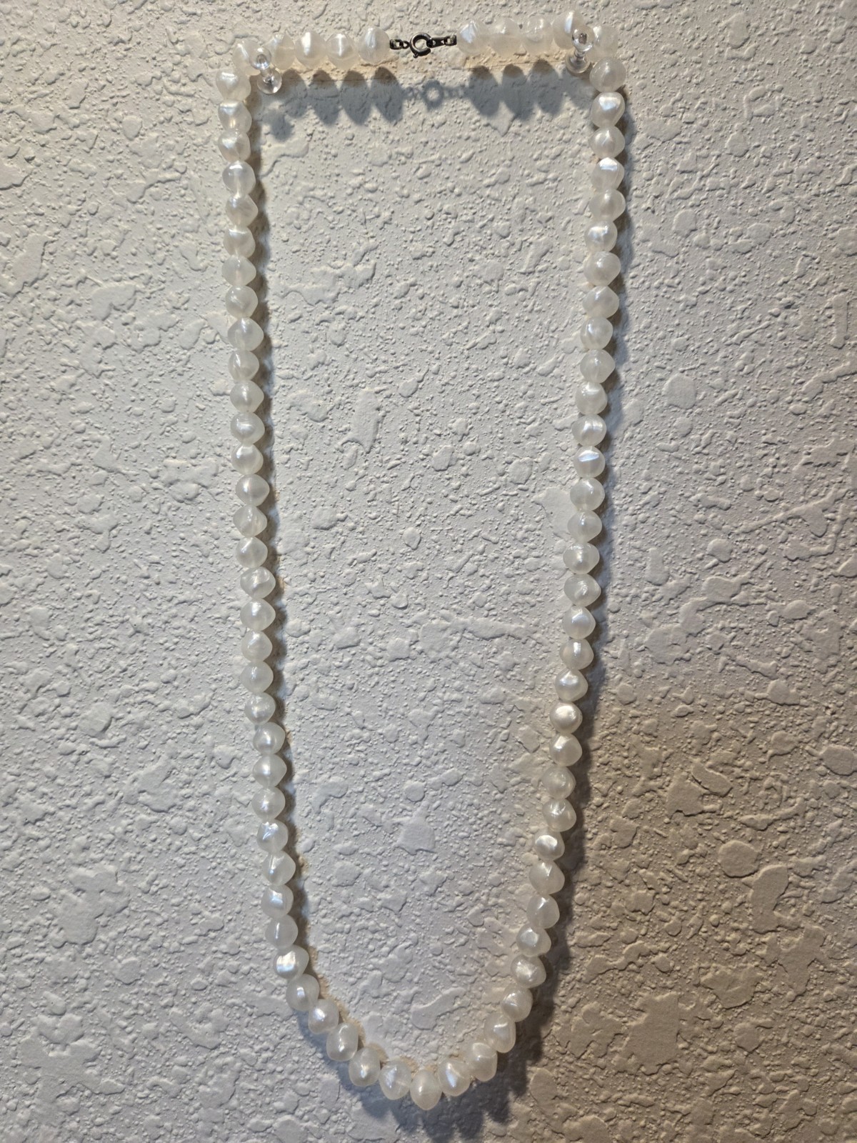 White Pearl Beaded Necklace, Round White Pearl Ball/Bead Chain