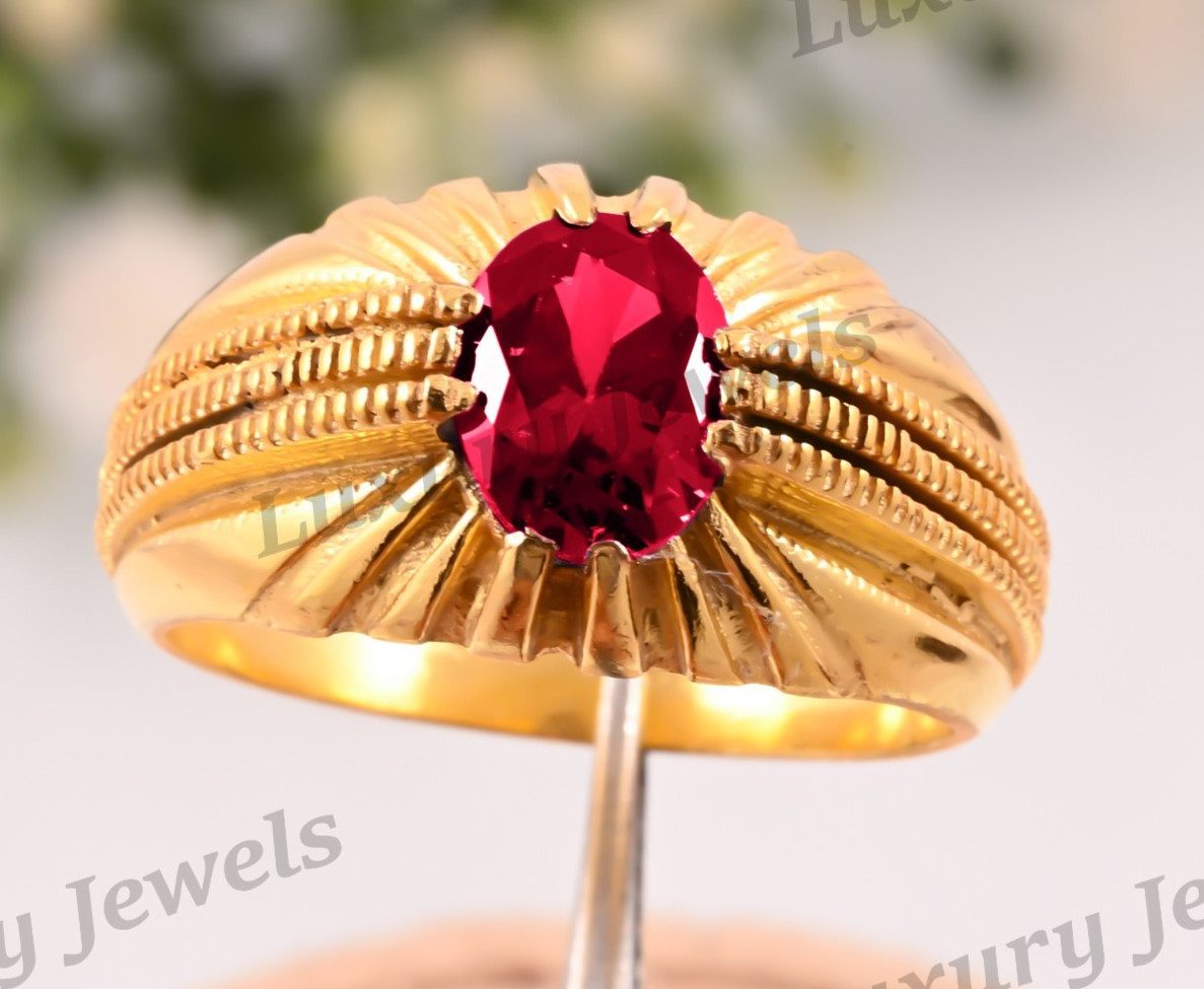 Luxury Pink Tourmaline Men Ring 925 Sterling Silver Fine Jewelry