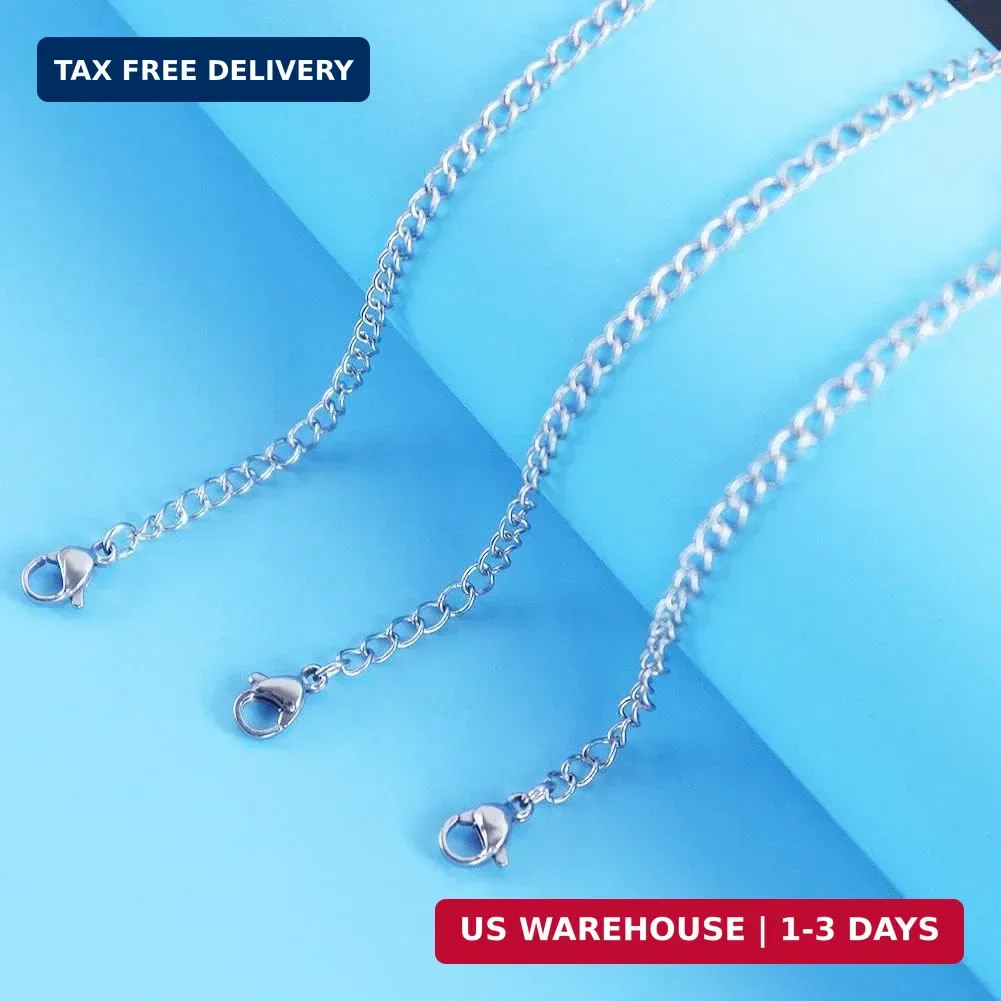 ⛓️ Sterling Silver Necklace Extenders Set – 5 Sizes for Perfect Fit