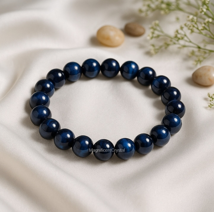BESTSELLER 8MM Blue Tiger Eye Bracelet Energy Crystal Stone Healing Reiki Gifts