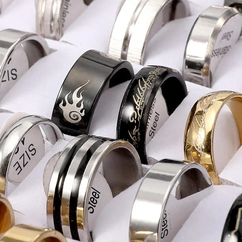 100X MIX LOT Stainless Steel rings Wholesale Men Women Gift Fashion Jewelry lot