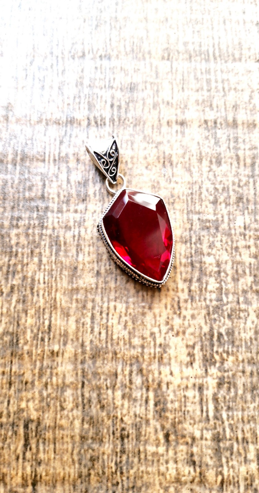 Mozambique Garnet Gemstone 925 Sterling Silver Handmade Jewelry Pendant 2″