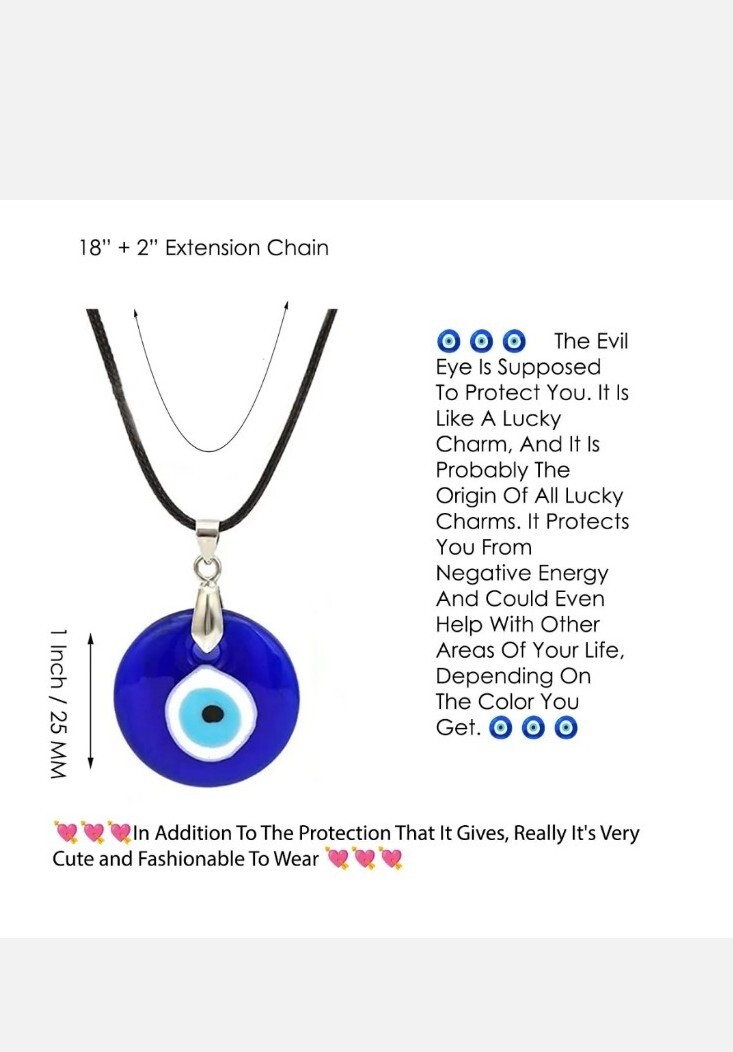Evil Eye Necklace Bracelets,Blue Turkish Glass Leather Rope Evil Eye Necklace