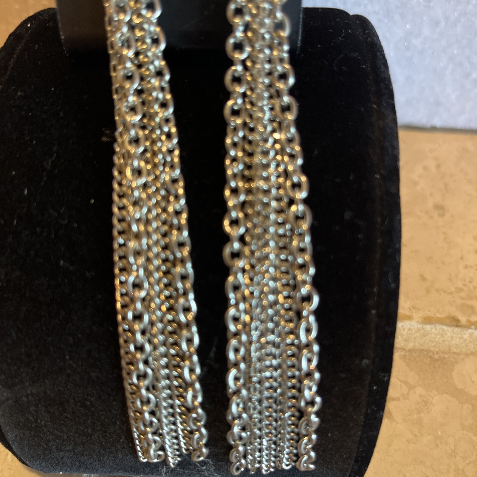 Silver Tone Long Earrings