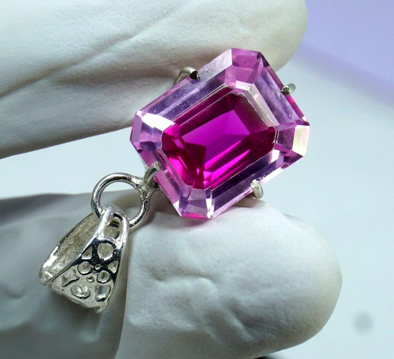 35.45 Ct Natural Bi-Color Pitambari Sapphire Unheate 925 Silver Pendant Gemstone