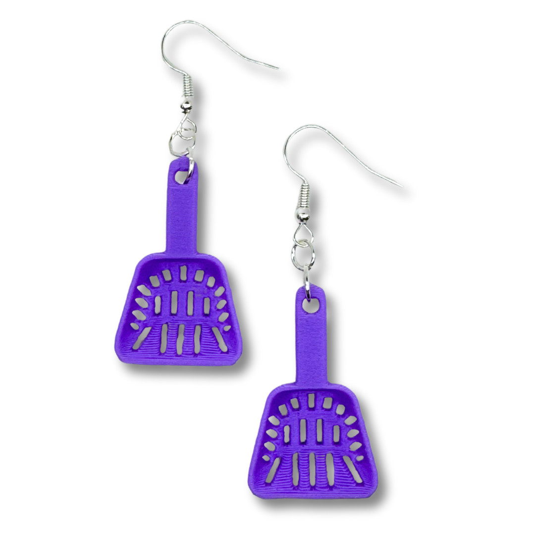 Cat Litter Scooper Earrings Weird 3D Printed Jewelry