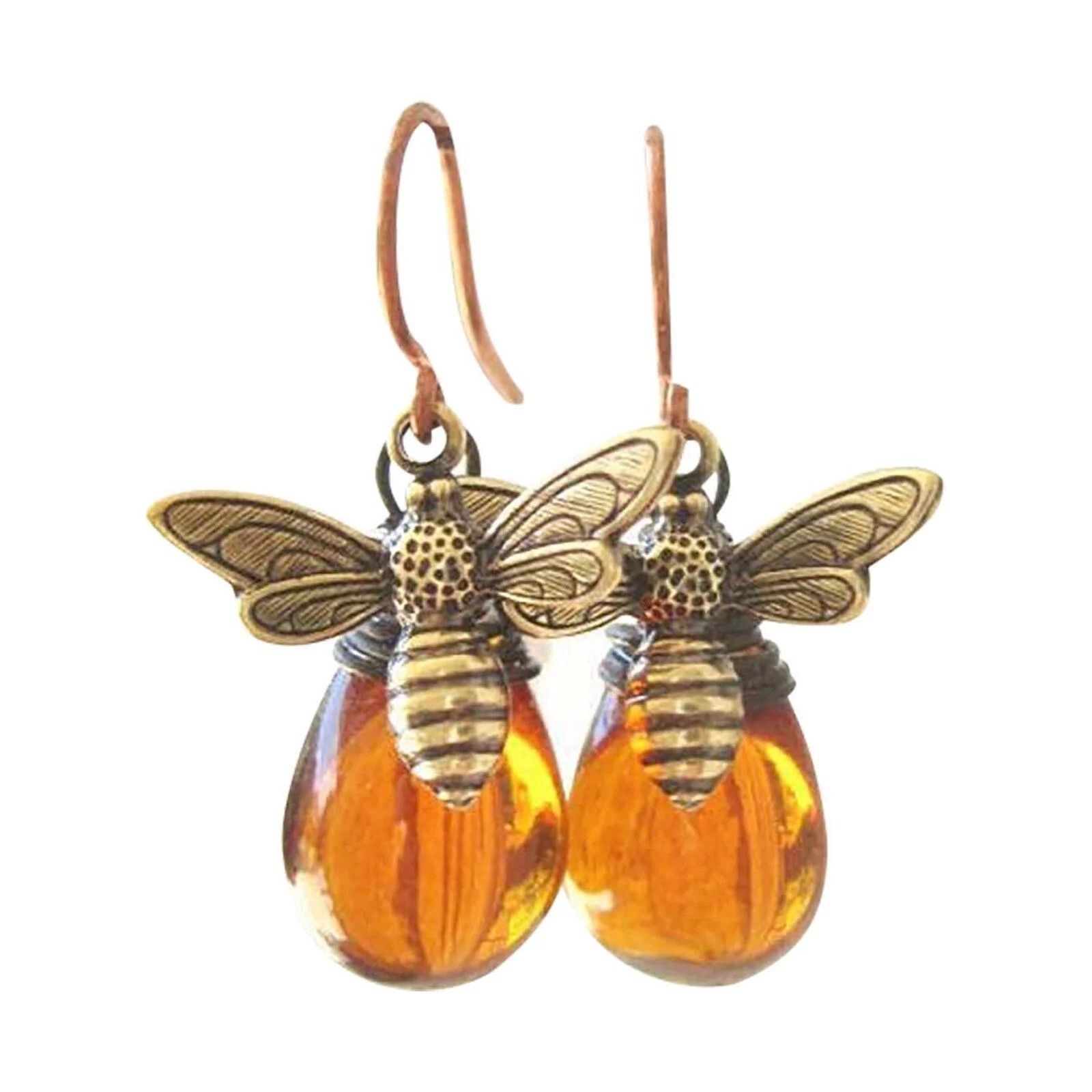 Honey Bee Drop Honey Gold Earrings