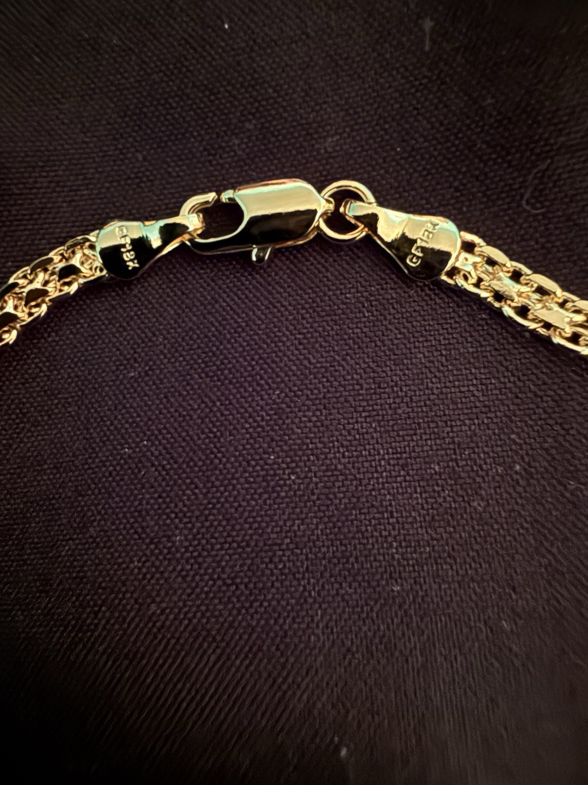Stamped 18kGF Bismark Link Necklace, Lobster Clasp, 18” Long, 4-5mm, Brand New