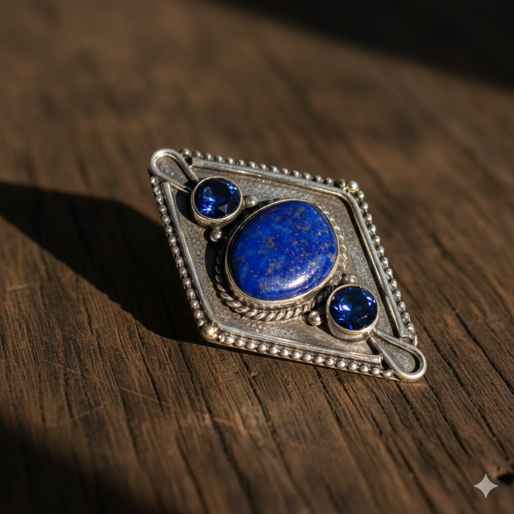 Lapis Lazuli Blue Sapphire Gemstone Vintage Handmade Jewelry Ring 7 US AAR-683