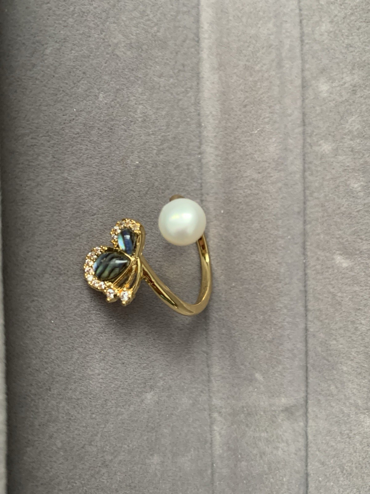 Adjustable Open Cuff Pearl Ring High Luster Jewelry Gift