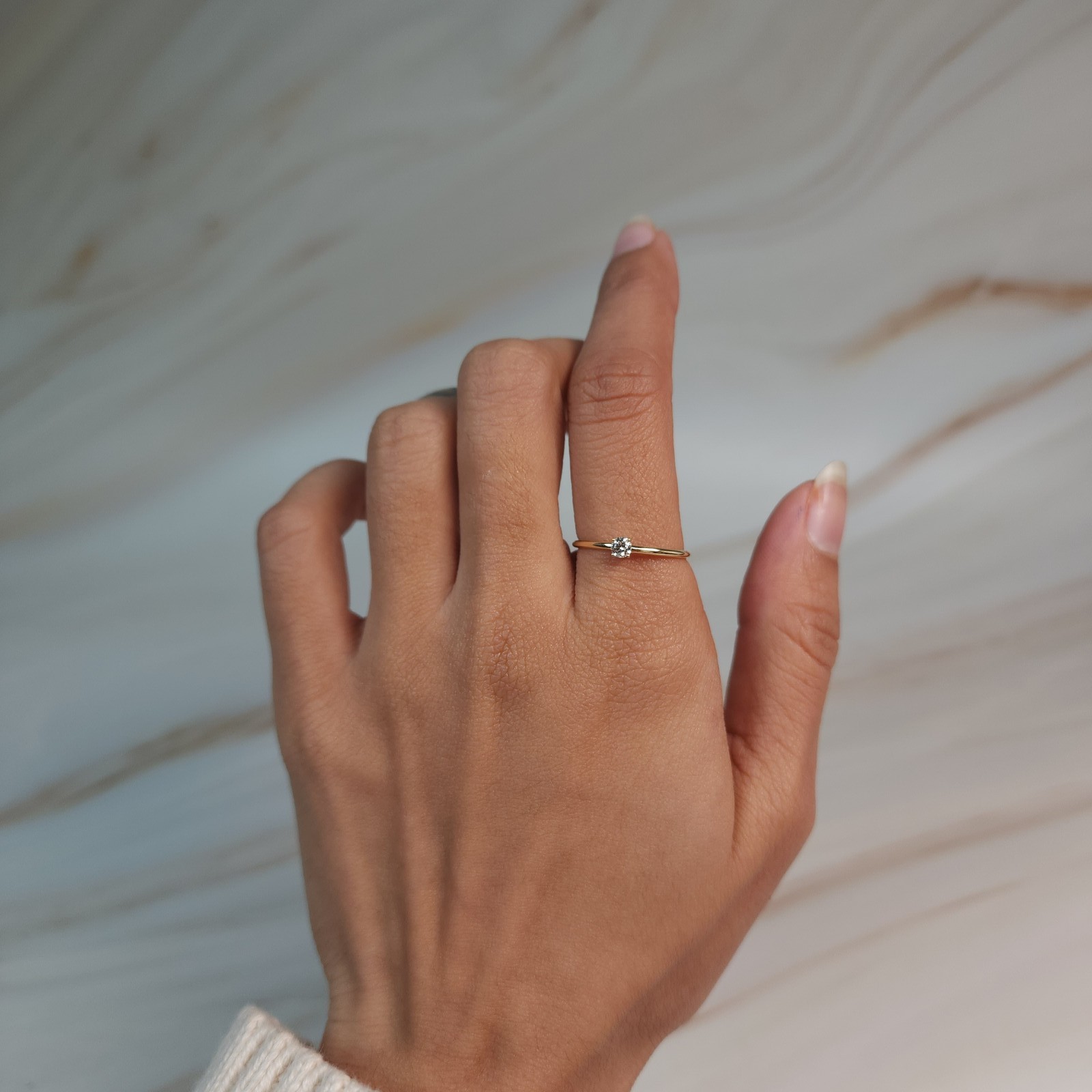 14Kt Gold 0.15 Ct Lab Grown Diamond Ring