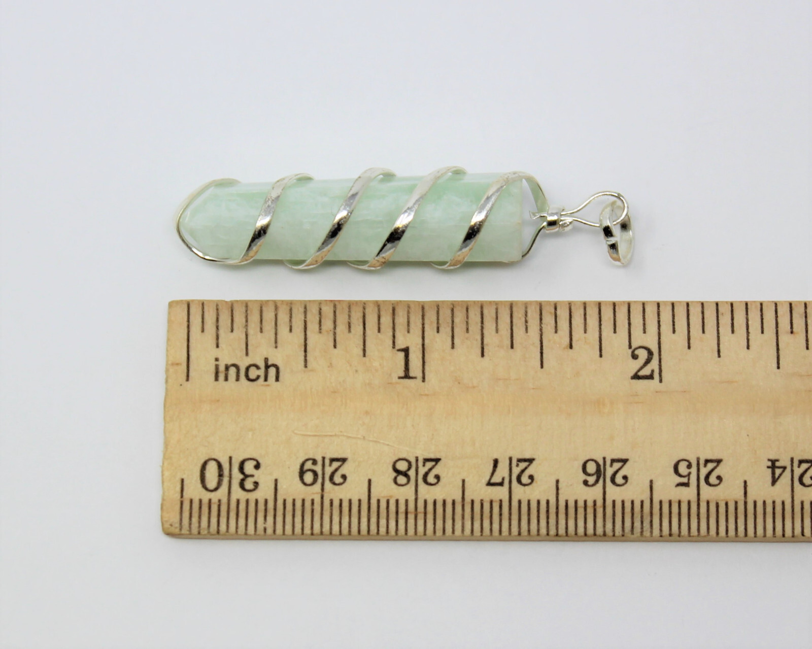 Amazonite Spiral Wire Wrapped Point Pendant / Necklace