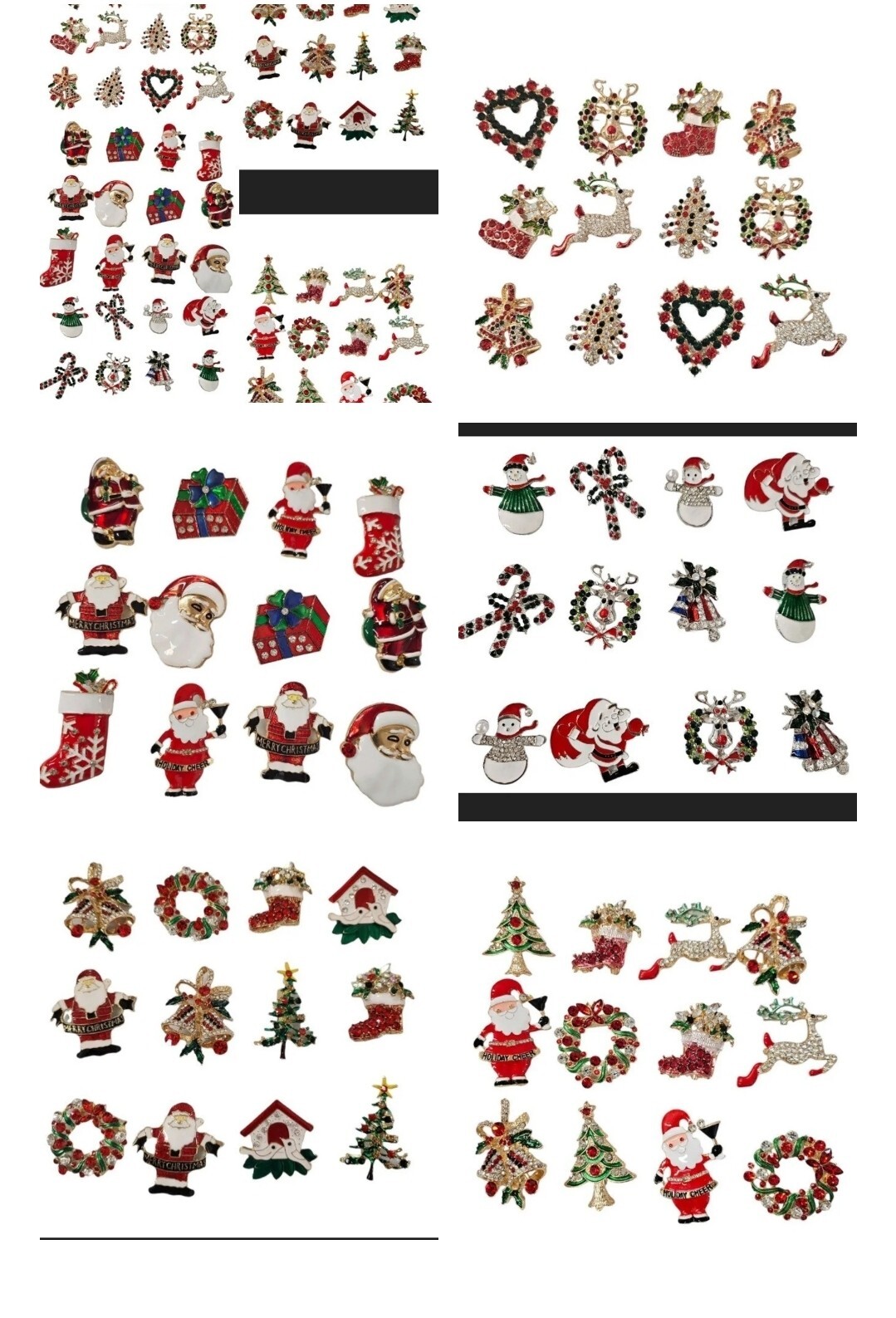 Bulk wholesal60 X Christmas Pins Brooch Lot/ Holiday Brooch /santa/ (USA SELLER)