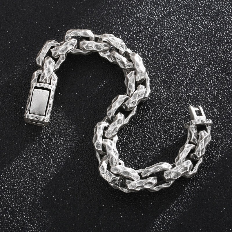 Personality Design Pattern Link Chain Bracelet For Mens Stainless Steel 13mm 9”