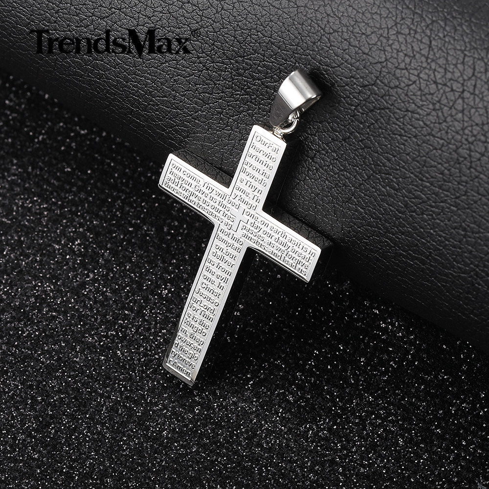 For Men Women Stainless Steel Jesus Christ Cross Pendant Necklace 16-30″ Chain
