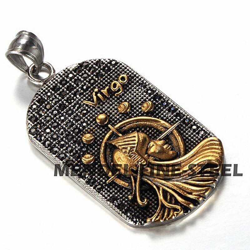 MENDEL Mens Gold Plated Leo Zodiac Sign Constellation Horoscope Pendant Necklace
