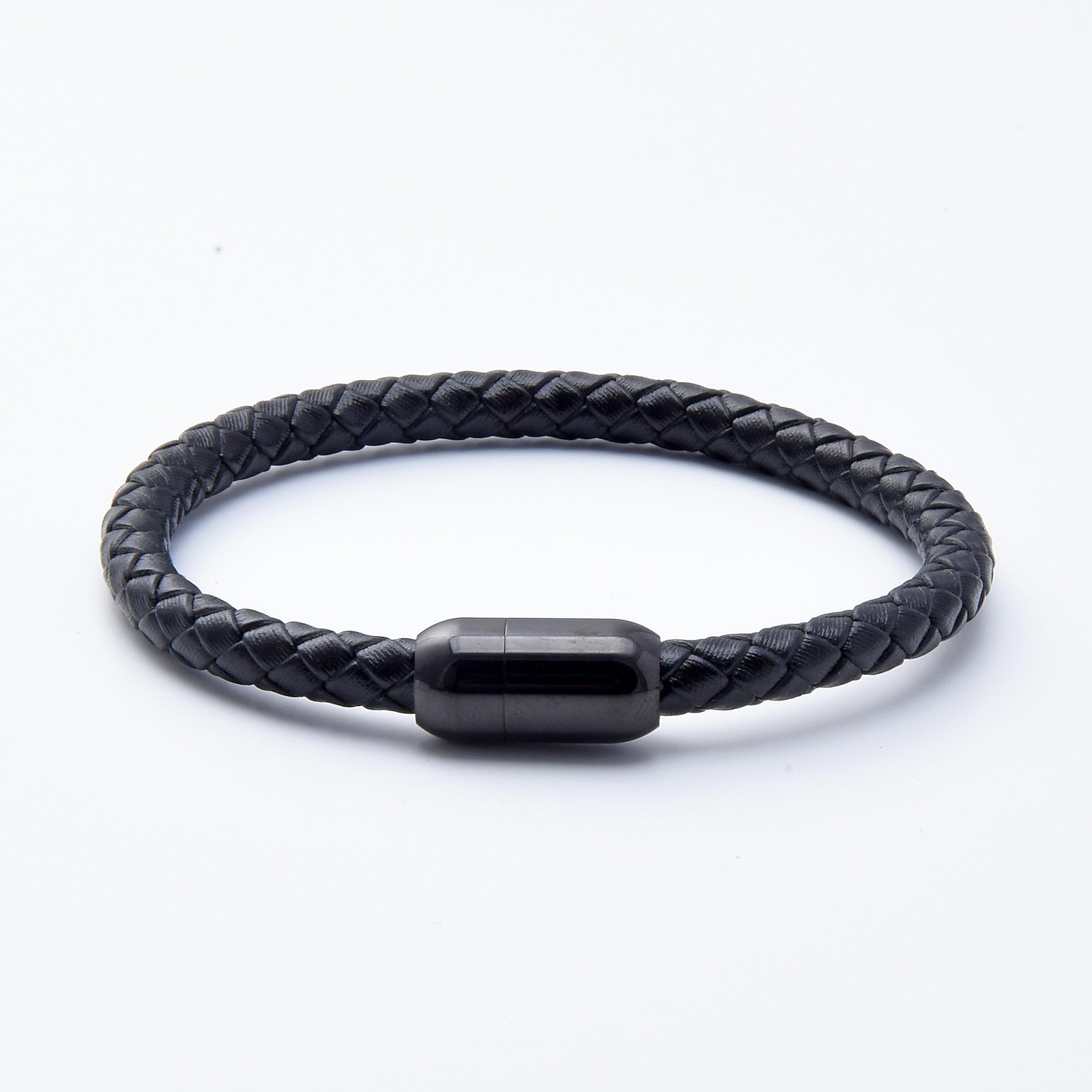Simple Classic Leather Rope Chain Charm Bracelet Stainless Steel Unisex Jewelry