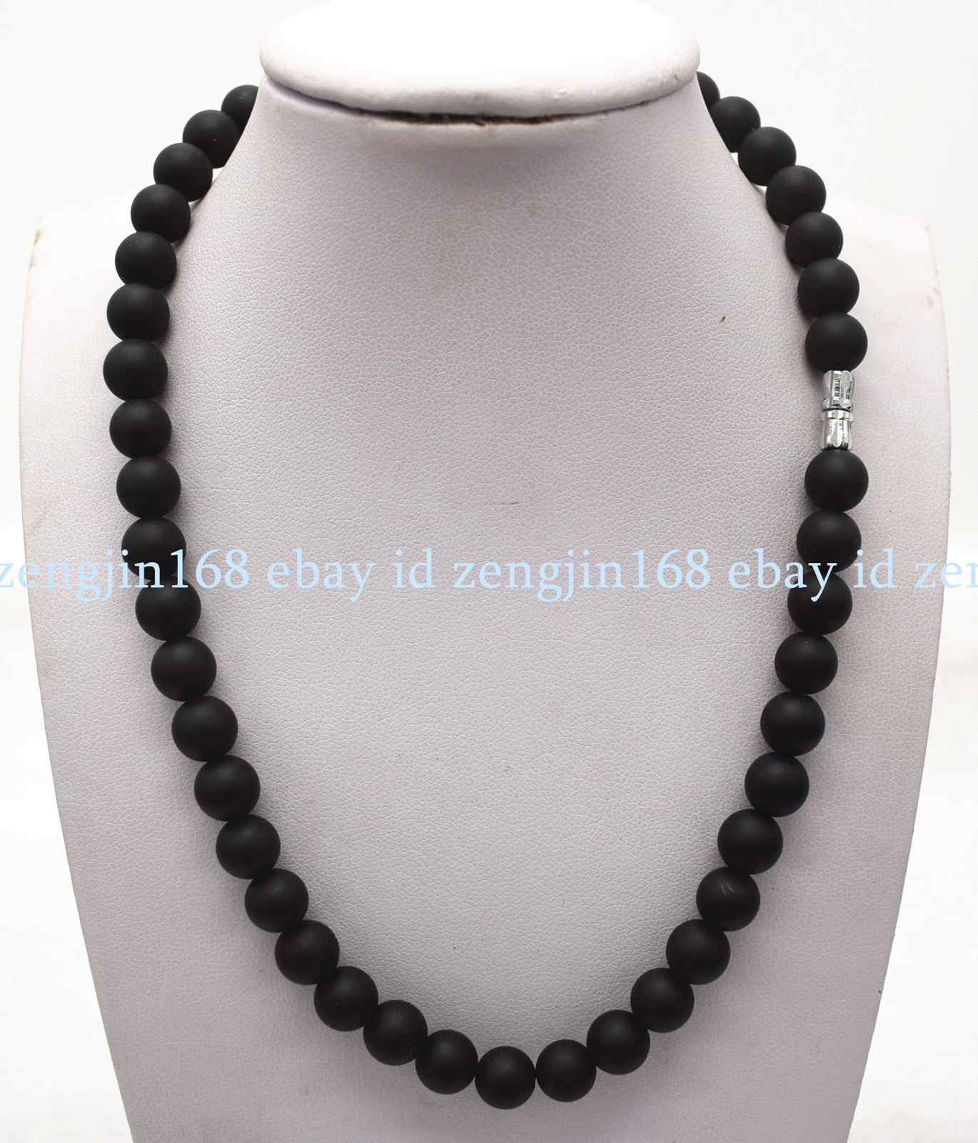 6/8/10mm Matte Black Agate Round Gemstone Beads Necklace 14-48 Inches AAA+