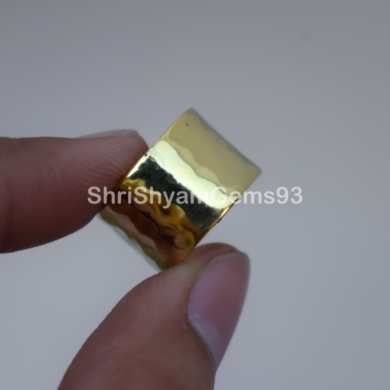 Hammered Dainty Texture Solid Brass Wide Band Handmade Jewelry Ring Unisex Rings