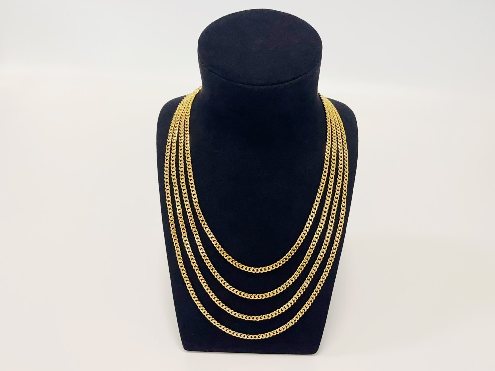 18k gold 4mm Mens Miami Cuban Link Chain SOLID yellow gold Necklace 20-26 in