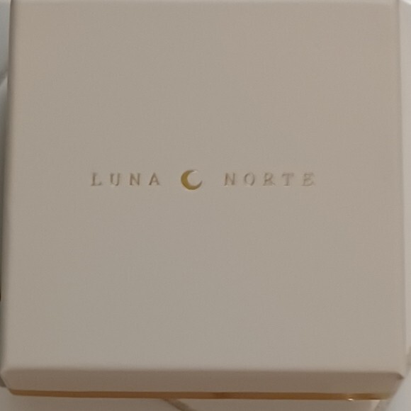 Luna Norte Necklace Stud Earrings Set Moonstone Pendant/Hexagon 14K Gold-Plated