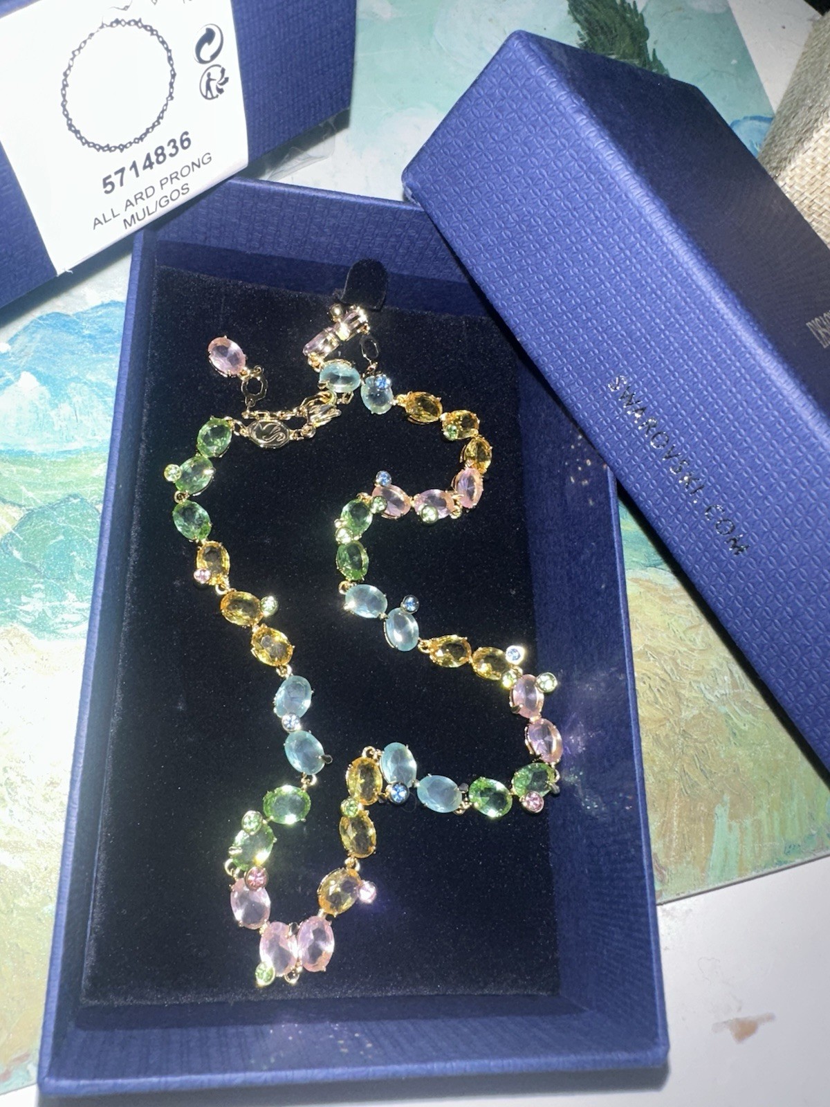 Swarovski Gema Necklace Mixed cuts Multicoloured Tennis