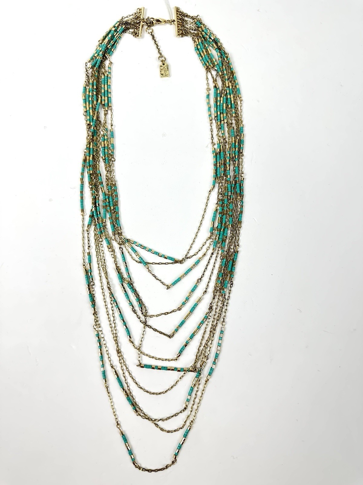 LAUREN Ralph Lauren Gold-Tone Multi-Layer Turquoise Bead Statement Necklace
