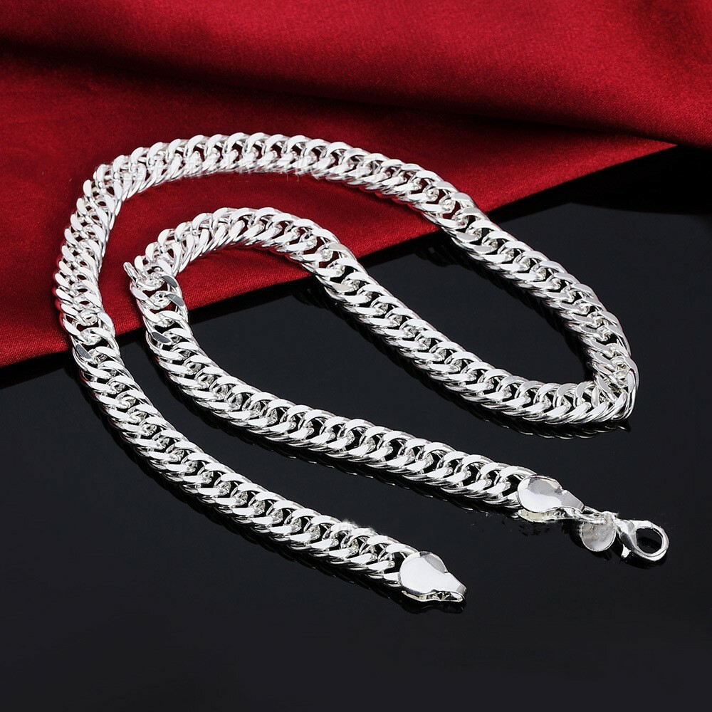 20″ – 24″ Mens 925 Sterling Silver 10mm Miami Cuban Link Chain Necklace #N237