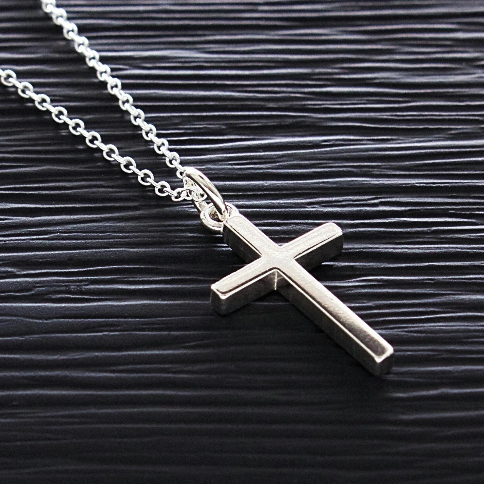 Fine 925 Sterling Silver Elegant Cross Pendant Necklace Religious Gift for Women
