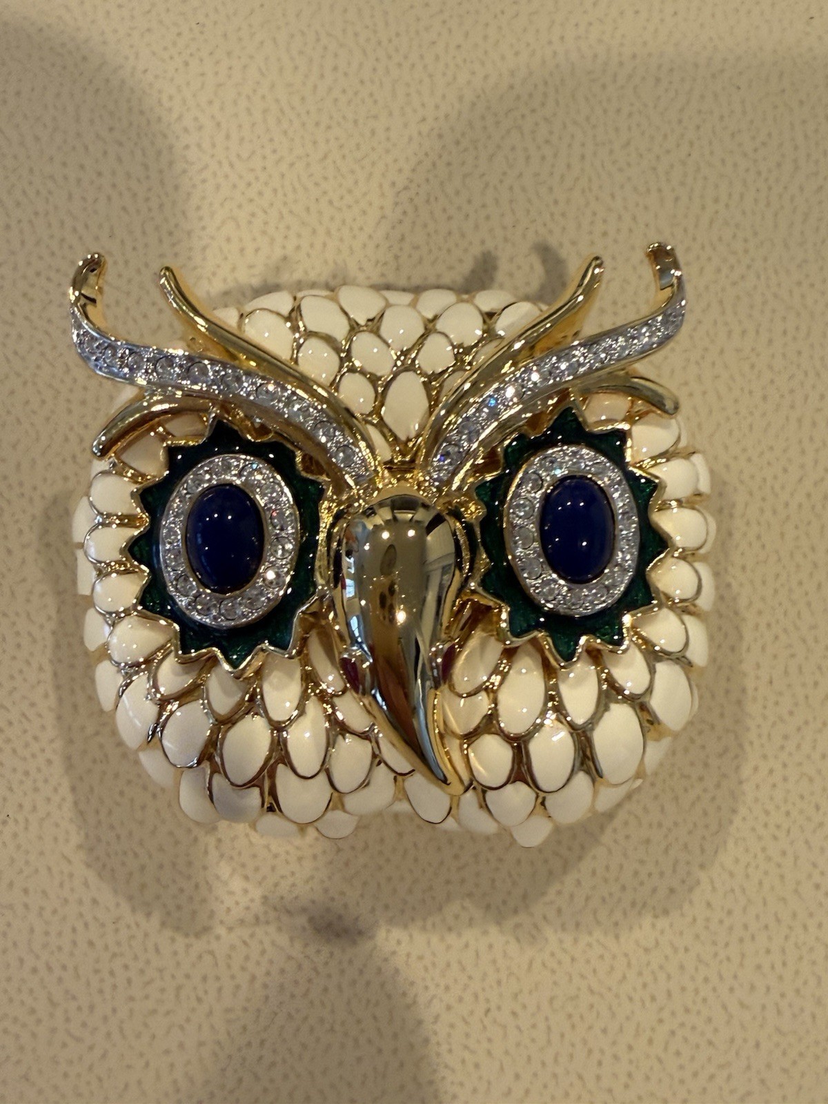 NEW Kenneth Jay Lane Wise Owl Enamel Pin RARE VINTAGE!